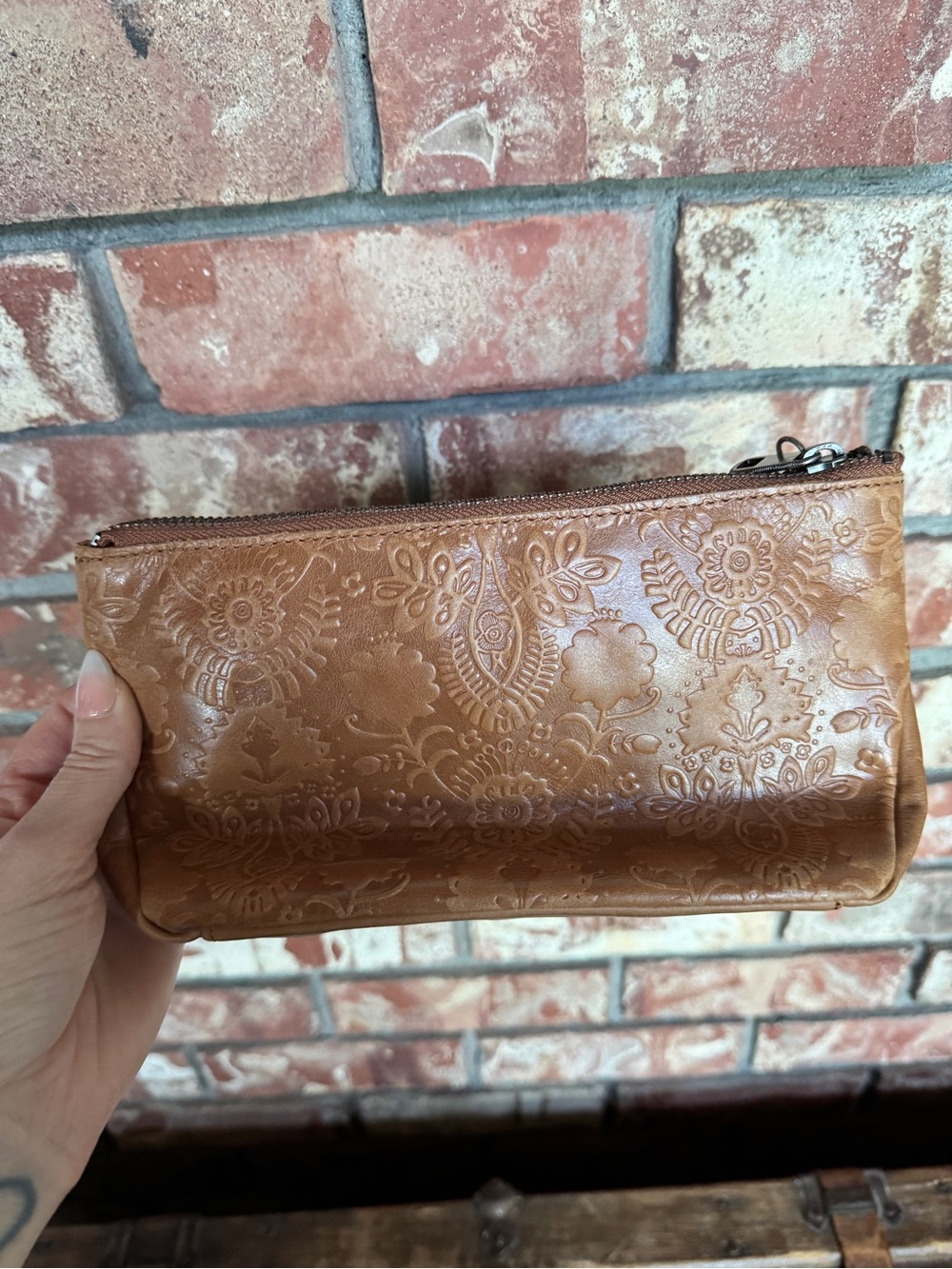 The Sak Embossed Floral Zip Clutch